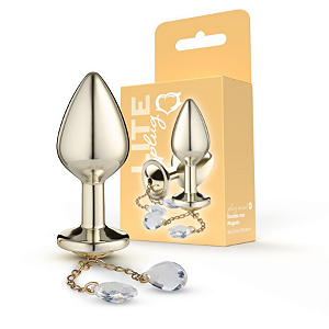 Plug Anal Lite Dourado com Pingente