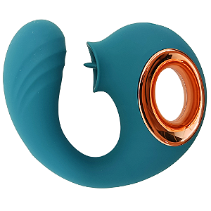 Vibrador Ponto-G com Linguinha Clitoriana Feeling Green - 10 Velocidades