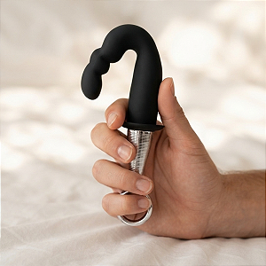 Estimulador de Próstata Butt Plug V com Alça de Metal