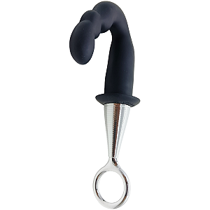 Estimulador de Próstata Butt Plug V com Alça de Metal