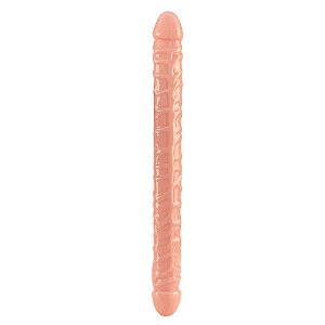 Pênis Duplo Dildo Double Ended Youvibe Bege - 33,5 x 3,2cm