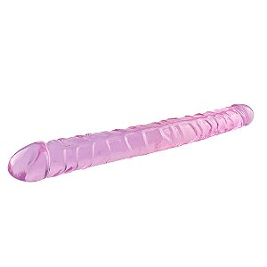 Pênis Duplo Dildo Double Ended Youvibe Roxo - 33,5 x 3,2cm