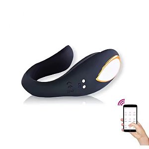 Vibrador de Casal Black via App - 9 Velocidades