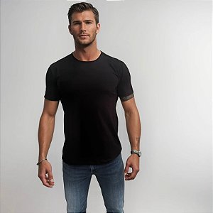 Camiseta Masculina de Algodão Egípcio Preta