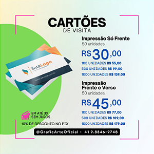 Cartão de Visita - GraficArte - Gráfica e Papelaria Personalizada