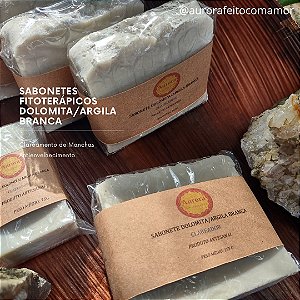 Sabonete Argila Branca e Dolomita- 100%Vegetal-Clareador de Mancha