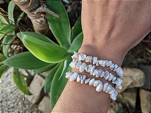 Pulseira Howlita cascalho - Pedra da Paz