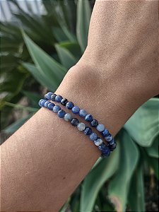 Pulseira de SODALITA bolinha 6mm- Clareza Mental, Direcionamento, Sabedoria