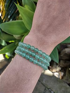 Pulseira QUARTZO VERDE bolinha 6mm- Saúde, Equilíbrio Emocional.