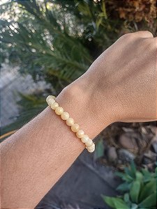 Pulseira  de CALCITA AMARELA bolinha 6mm -Segurança, Realizações, Movimentação