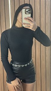 Body Canelado Preto