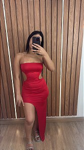 Vestido assimétrico vermelho