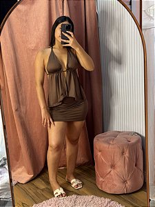 TOP CRISTAL MARROM