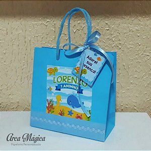 Sacolas Personalizadas Fundo Do Mar Menino - TAM P