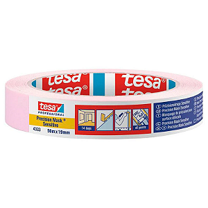 FITA FACE MASCARAR CREPE ROSA 19MM x 50M PAPEL CREPADO - TESA