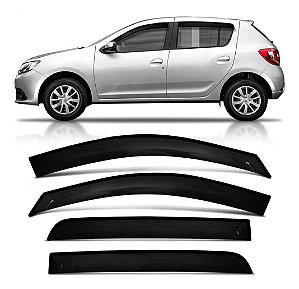 Calha De Chuva Acrílica Renault Novo Sandero 2015 Em Diante