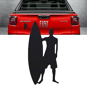 Emblema Adesivo Decorativo Surf Alto Relevo Universal Preto