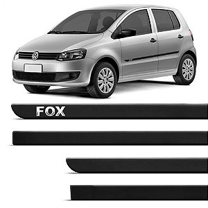 Friso Lateral Personalizado Preto Volkswagen Fox 2003 Até 2010 4 Peças