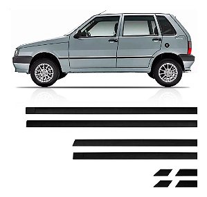 Friso Lateral Fiat Uno 4 Portas 1995 Até 2009 - 8 Peças