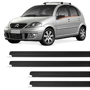 Jogo Pestana Borracha Vidro Externa Citroën C3 2003 Até 2012