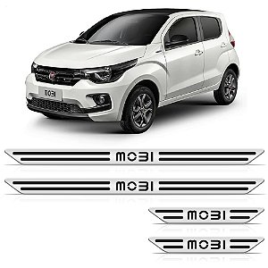 Soleira Cromada Em Baixo Relevo Fiat Mobi 2017 Até 2023