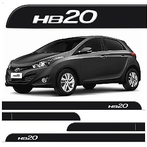 Jogo Friso Lateral Hyundai Hb20 2013 Até 2019 - Preto Onix
