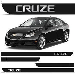 Jogo Friso Lateral Chevrolet Cruze 2012 a 2019 Preto Global