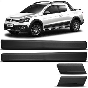 Friso Lateral Borrachão Vw Saveiro Cross 2011 Até 2022 - Cabine Dupla Sem Escrita !
