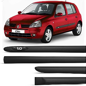 Friso Lateral Borrachão Renault Clio 4 Portas 2000 Até 2016 - Emblema 1.0