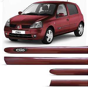 Friso Lateral Borrachão Renault Clio 2 Portas 2000 Até 2016 - Vermelho Fogo