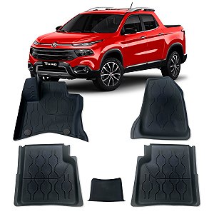 Jogo Tapete bordas elevadas bandeja Fiat Toro 2017/...