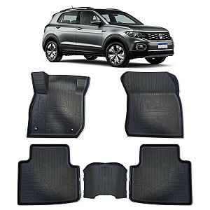 Jogo Tapete Borracha Bordas Elevadas tipo Bandeja VW T-Cross 2018/...