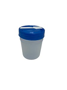 Coletor Universal Transparente 80-100ml C/Pá Tampa Azul (Avulso) – BIOPLAST