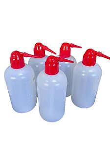 Frasco Lavador (Pisseta) Dispensador Almotolia Tampa Vermelha 500ML - GENE