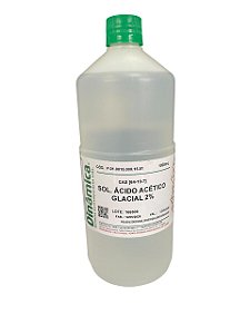 Ácido Acético Glacial 2% Solução Aquosa V/V 1L ONU 2789 - DINÂMICA