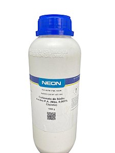 Carbonato de Sódio Anidro PA (Máx. 0,005% Cloreto) 1KG - NEON