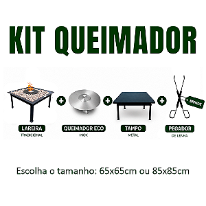 Kit: Lareira + Queimador + Tampo