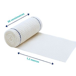 Atadura Crepom Faixa Bandagem Elástica 06cmx1.2m Kit 12 Un
