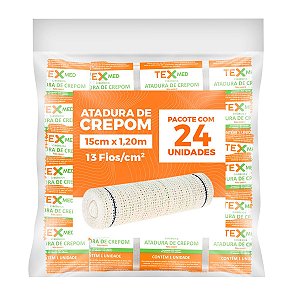 Atadura Crepom Faixa Bandagem Elástica 15cmx1.2m Kit 24 Un