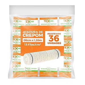 Atadura Crepom Faixa Bandagem Elástica 06cmx1.2m Kit 36 Un