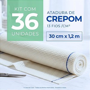 Atadura Crepom Faixa Bandagem Elástica 30cmx1.2m Kit 36 Un