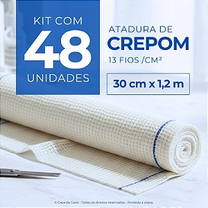 Atadura Crepom Faixa Bandagem Elástica 30cm Kit 48 Unidades