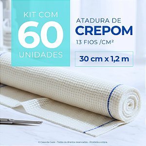 Atadura Crepom Faixa Bandagem Elástica 30cm Kit 60 Unidades