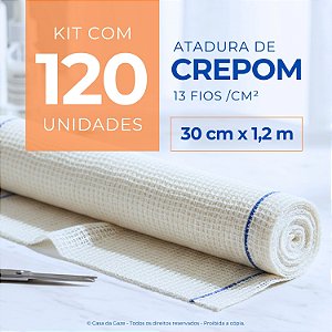 Atadura Crepom Faixa Bandagem Elástica 30cm Kit 120 Unidades