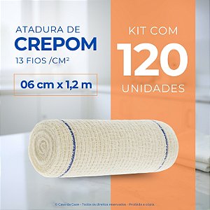 Atadura Crepom Faixa Bandagem Elástica 06cm Kit 120 Unidades