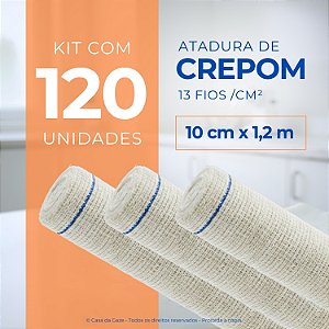 Atadura Crepom Faixa Bandagem Elástica 10cm Kit 120 Unidades