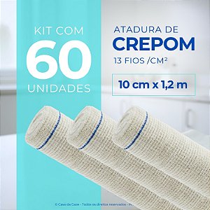 Atadura Crepom Faixa Bandagem Elástica 10cm Kit 60 Unidades