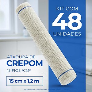 Atadura Crepom Faixa Bandagem Elástica 15cm Kit 48 Unidades
