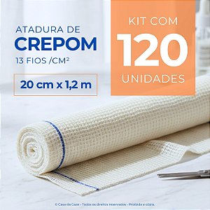 Atadura Crepom Faixa Bandagem Elástica 20cm Kit 120 Unidades