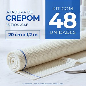 Atadura Crepom Faixa Bandagem Elástica 20cm Kit 48 Unidades